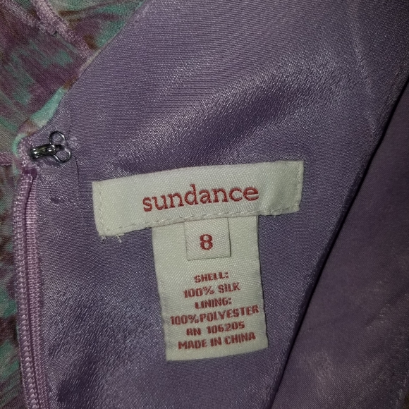 SUNDANCE lavender purple blue 100% silk Flight of Fancy tiered ruffle dress - Picture 9 of 10